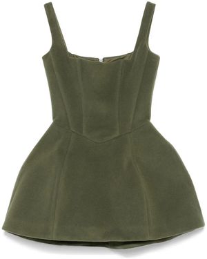 Vestiaire d'un Oiseau Libre Minikleid mit eckigem Ausschnitt - Grün