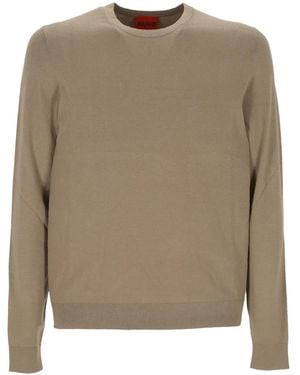 BOSS Crew-Neck Jumper - Natural