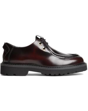Tommy Hilfiger Polished Lug-Sole Derby Shoes - Black