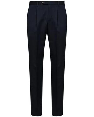 PT Torino Pleated Tailored Trousers - Blue