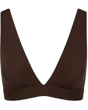 Bondi Born Lya Plunge-Neck Bikini Top - Brown