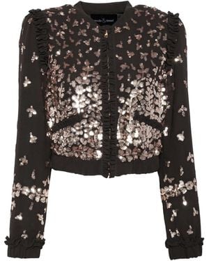 Needle & Thread Fern Bomber Jacket - Black
