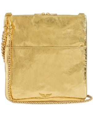 Zadig & Voltaire Pochette Rock 26 Métallisée - Yellow