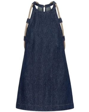 Monse A-Line Rope-Detail Mini Dress - Blue