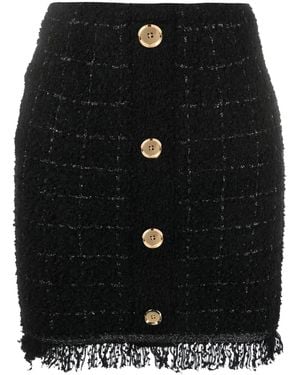 Pinko Weave Fringed Miniskirt - Black
