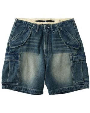 Universal Overall Faded-Effect Cargo Shorts - Blue