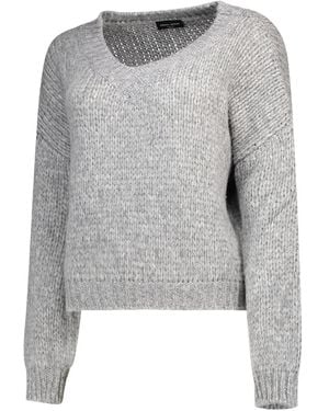 Roberto Collina V-Neck Long-Sleeve Knitwear - Gray
