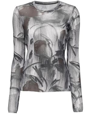 JNBY Mesh Long-Sleeve T-Shirt - Grey
