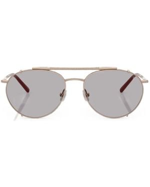 Brunello Cucinelli Pilot-Frame Sunglasses - Metallic