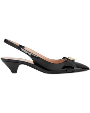 Love Moschino 35Mm Bow-Detail Slingback Court Shoes - Black