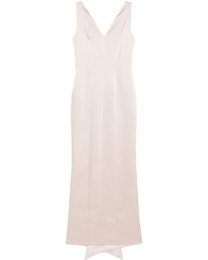 Fely Campo Robe En Satin À Coupe Longue - Blanc