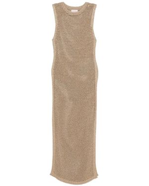 MC2 Saint Barth Eileen Open-Knit Maxi Dress - Natural
