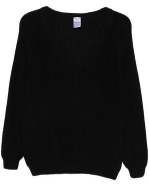 Baserange Maglione Con Scollo A V - Nero