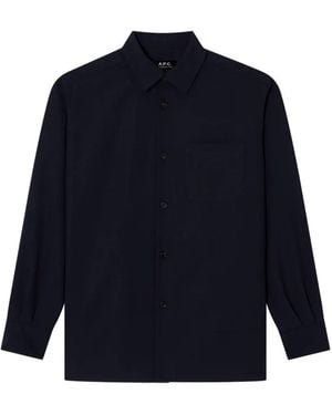 A.P.C. Button-Up Chest-Pocket Jacket - Blue