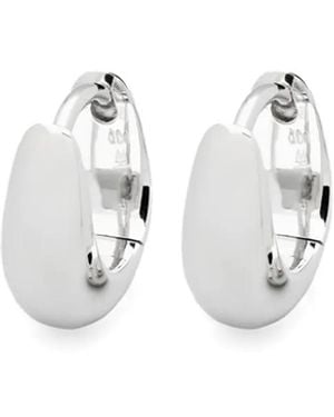 Tom Wood Ice Polished Huggie Hoop Earrings - White