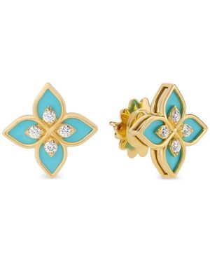 Roberto Coin Pendientes Princess Flower Con Diamantes - Metálico