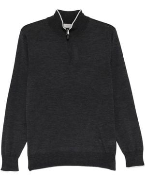 Canali Zip-Fastening Jumper - Black