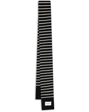 Marc O' Polo Striped Wool Scarf - Blanc
