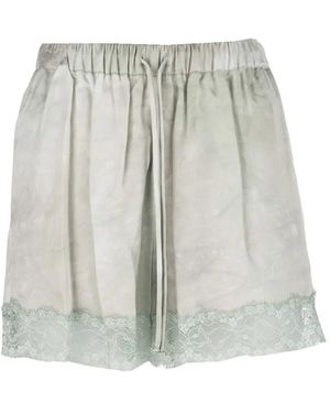 LES FILLES D'EVA Lace-Trim Tie-Dye Shorts - White