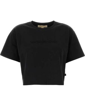 MICHAEL Michael Kors Logo-Embossed T-Shirt - Black