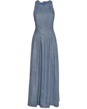 Brunello Cucinelli Crepe Maxi Dress - Blue