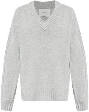 Lisa Yang Dan V-Neck Knitted Jumper - White