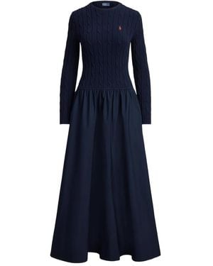 Polo Ralph Lauren Cable-Knit Cotton Dress - Blue