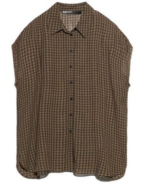 Bimba Y Lola Checked Dropped-Shoulder Shirt - Brown