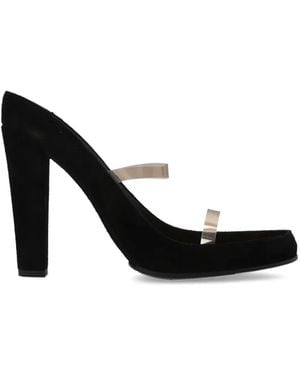 Moschino High-Heeled Suede Sandals - Black