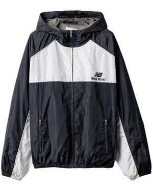 Miu Miu Chaqueta Bómber Con Capucha Y Logo De X New Balance - Negro