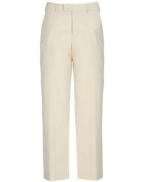 PT Torino Pressed-Crease Straight-Leg Pants - White