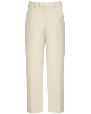 PT Torino Pressed-Crease Straight-Leg Pants - White