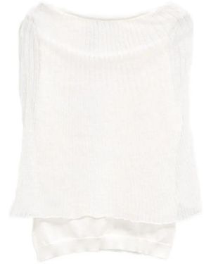 Paloma Wool Layered Ribbed-Knit Blouse - White