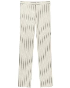 Stella McCartney Pinstriped Mid-Rise Straight-Leg Pants - White