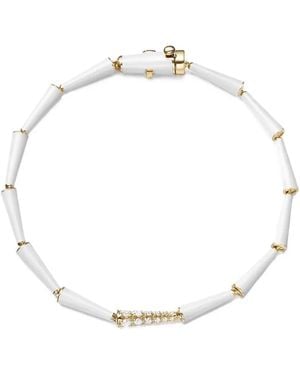 Melissa Kaye Pulsera Lola En Oro Amarillo De 18 Ct Con Diamante - Blanco
