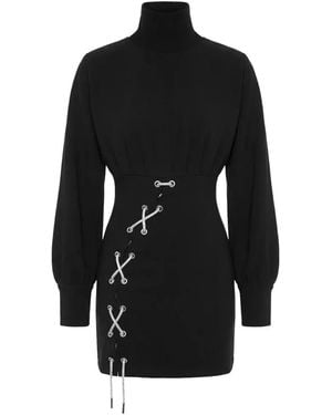 Hamza Long-Sleeve Cocktail Dress - Black