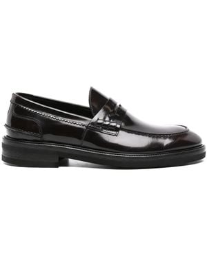 D4.0 Penny Slot-Detailed Leather Loafers - Black