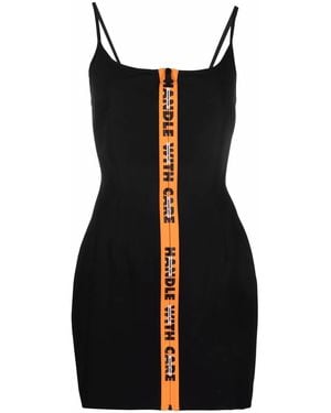 Heron Preston Gabardine Zipped Short Dress - Black