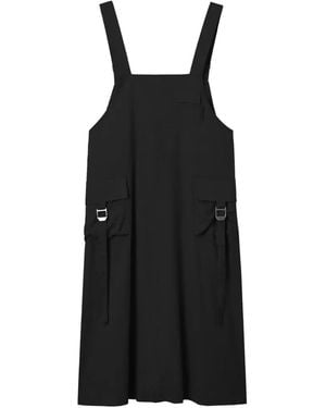 Izzue Vestido Midi Con Múltiples Bolsillos - Negro