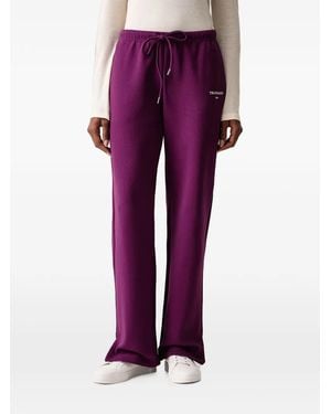 Trussardi Logo-Embroidered Drawstring Pants - Purple