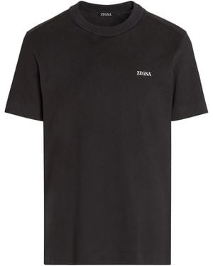 ZEGNA ロゴ Tシャツ - ブラック