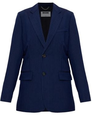 Moschino Tailored Silk And Nylon Jacket - Blue