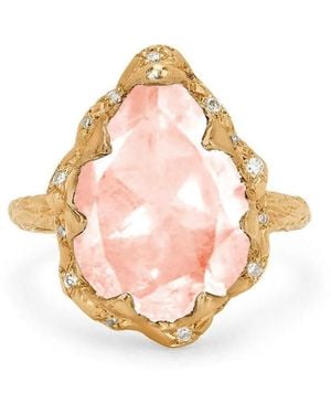 Logan Hollowell 14Kt Queen Water Drop Morganite And Diamond Ring - Pink