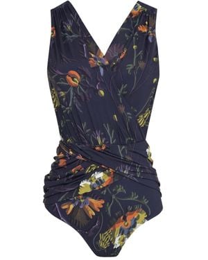 Brigitte Bardot Badeanzug Mit Blumen-Print - Blau