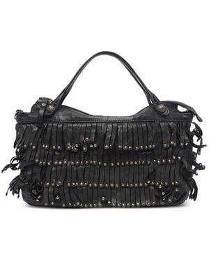 Campomaggi Borsa Tote Melissa Con Frange - Nero