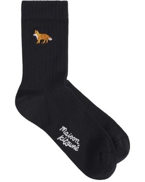 Maison Kitsuné Calcetines con bordado Baby Fox - Negro