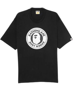 A Bathing Ape Camiseta con logo estampado - Negro