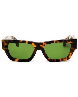 Palm Angels Magnolia Square-Frame Sunglasses - Green