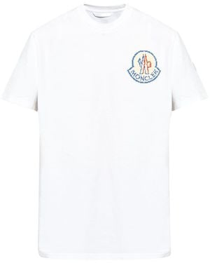 Moncler T-Shirt Met Logoprint - Wit