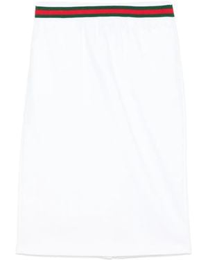Gucci Web-Stripe Midi Skirt - White